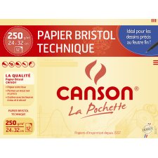 CANSON Zeichenpapier Bristol 240 x 320 mm 250 g/qm 12 Blatt