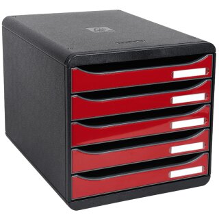 EXACOMPTA Schubladenbox BIG-BOX PLUS 5 Schübe karminrot