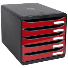 EXACOMPTA Schubladenbox BIG-BOX PLUS 5 Schübe karminrot