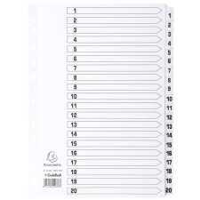EXACOMPTA Karton-Register 1-20 DIN A4 weiß 20-teilig