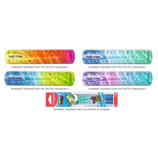 Maped Flachlineal Twistn Flex DECOR 300 mm unzerbrechlich flexibel (1 Stück)