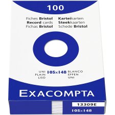 EXACOMPTA Karteikarten DIN A6 blanko weiß 100...