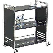 kerkmann Servierwagen aus Stahl 3 Etagen schwarz/chrom...