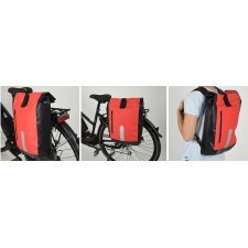 FISCHER Fahrrad-Gepäckträgertasche rot / schwarz