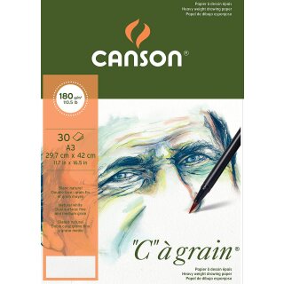CANSON Zeichenpapierblock "C" à grain DIN A3 180 g/qm 30 Blatt