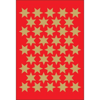 HERMA Weihnachts-Sticker DECOR "Sterne" 14 mm gold 3 Blatt à 41 Sticker