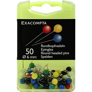 EXACOMPTA Markierungsnadeln Größe: 6 mm farbig sortiert 50 Stück