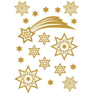 HERMA Weihnachts-Sticker MAGIC "Sterne & Schweif" glittery 1 Blatt à 19 Sticker