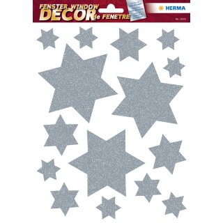 HERMA Weihnachts-Fensterbild "Sterne" silber 210 x 297 mm