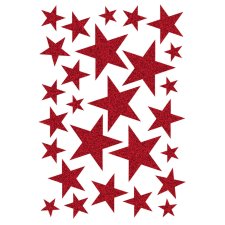 HERMA Weihnachts-Sticker MAGIC "Sterne rot"...
