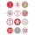 HERMA Weihnachts-Sticker DECOR "Adventskalender" rot 2 Blatt à 12 Sticker