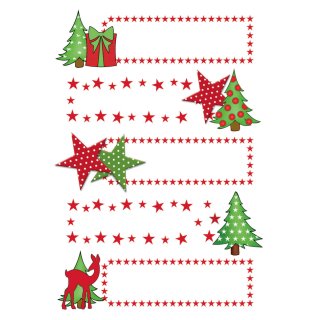 HERMA Weihnachts-Sticker DECOR "Sterne & Tanne" beglimmert 2 Blatt à 5 Sticker