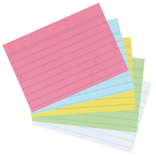 Herlitz Karteikarten DIN A7 liniert farbig sortiert 200 Karten