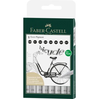 FABER-CASTELL Pigmentliner ECCO PIGMENT schwarz 8er Etui