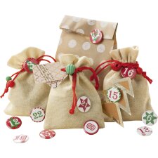 folia Adventskalender "Buttons" aus Blech 1-24