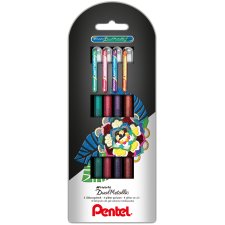 Pentel Hybrid Gel-Tintenroller "Dual Pen" 4er Etui