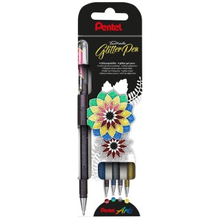 Pentel Hybrid Gel-Tintenroller "Dual Pen" 4er Etui