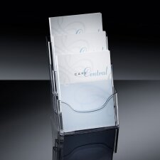 sigel Tisch-Prospekthalter acrylic DIN A4 mit 3 Fächern
