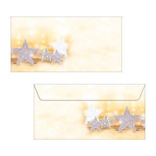 sigel Weihnachts-Umschlag "Glitter Stars" DIN Lang 50 Stück