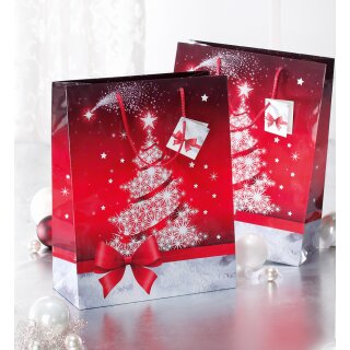 sigel Weihnachts-Geschenktüte "Sparkling Tree" klein