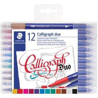 STAEDTLER Kalligraphie-Doppel-Fasermaler Calligraph duo 12er Etui