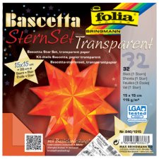 folia Faltblätter Bascetta-Stern orange-transparent...