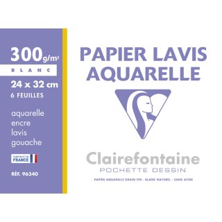 Clairefontaine Zeichenpapier "Lavis Aquarelle" 240 x 320 mm