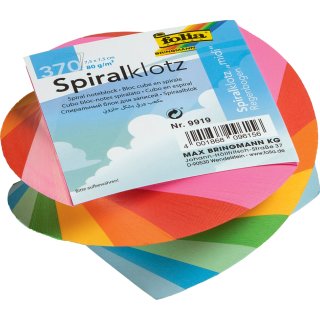 folia Spiral Zettelklotz MIDI 75 x 75 mm farbig sortiert 80 g/qm 370 Blatt