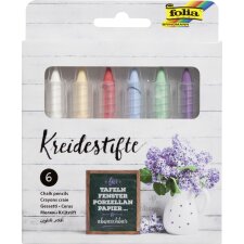 folia Kreidestifte-Set farbig sortiert 6er Etui