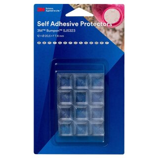 3M Bumpon Lärm-/Rutschstopper transparent eckig 20,5 mm 12 Stück