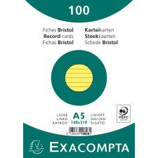 EXACOMPTA Karteikarten DIN A5 liniert gelb 100 Karteikarten