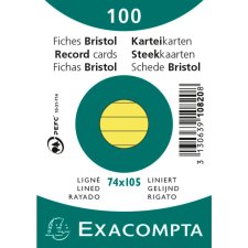 EXACOMPTA Karteikarten DIN A7 liniert gelb 100 Karteikarten