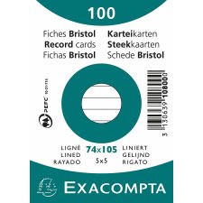 EXACOMPTA Karteikarten DIN A7 liniert weiß 100...