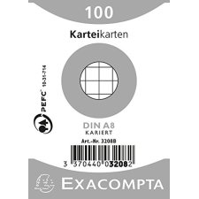 EXACOMPTA Karteikarten DIN A8 kariert weiß 100...