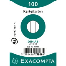 EXACOMPTA Karteikarten DIN A8 liniert weiß 100...