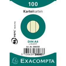EXACOMPTA Karteikarten DIN A8 liniert grün 100...