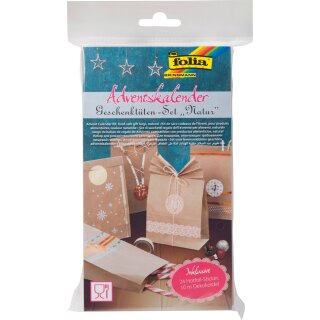 folia Adventskalender "Papiertüten natur" braun