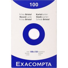 EXACOMPTA Karteikarten 100 x 150 mm blanko weiß 100...