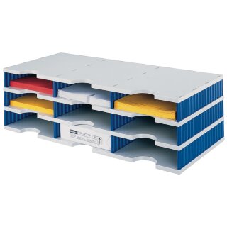styro Grundeinheit styrodoc trio 9 Fächer blau/grau