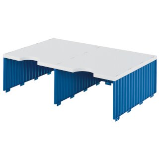 styro Aufbaueinheit styrodoc duo 2 Fächer blau/grau