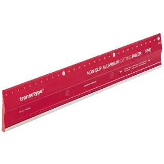transotype Schneidelineal PRO aus Aluminium 300 mm rot