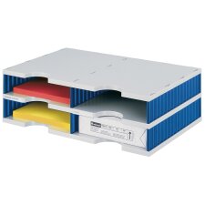 styro Grundeinheit styrodoc duo 4 Fächer blau/grau