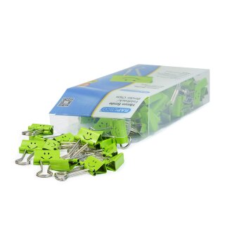 RAPESCO Foldback-Klammern (B)19 mm grün Smiley 80 Stück