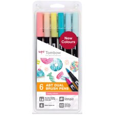 TOMBOW Doppelfasermaler "Dual Brush Pen ABT" 6er Set Candy