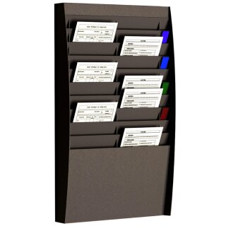 PAPERFLOW Wand-Prospekthalter 20 Fächer A4 hoch schwarz