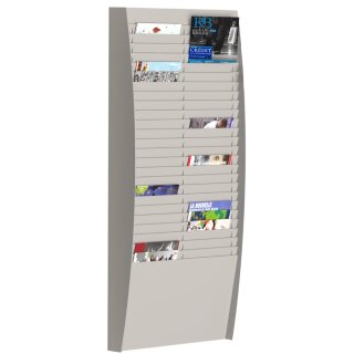 PAPERFLOW Wand-Prospekthalter 50 Fächer A4 hoch grau