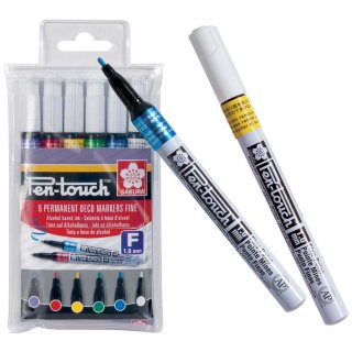 SAKURA Permanent-Marker Pen-Touch Fein 6er Etui