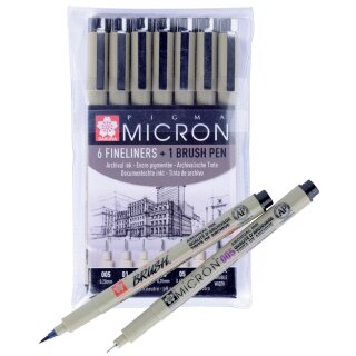 SAKURA Fineliner PIGMA MICRON 6+1 Etui schwarz