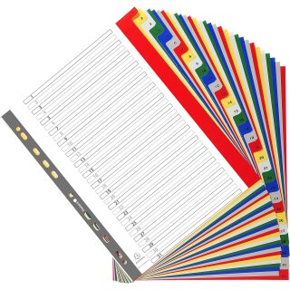 EXACOMPTA Kunststoff-Register Zahlen DIN A4+ 31-teilig