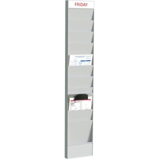 PAPERFLOW Wand-Büroplaner 10 Fächer A4 Zusatzelement grau